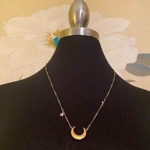 Madewell Crescent Moon w/ Star Necklace